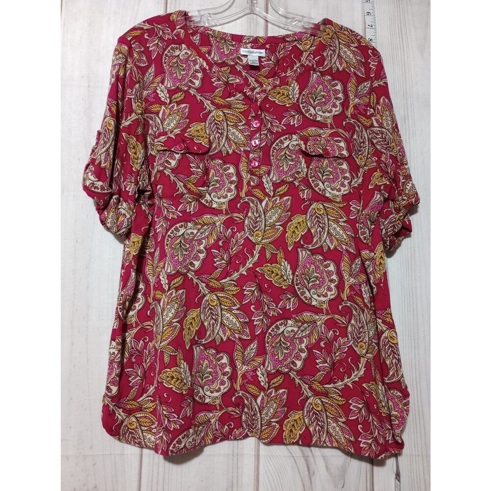 Croft & Barrow Floral Paisley Short Sleeve Blouse